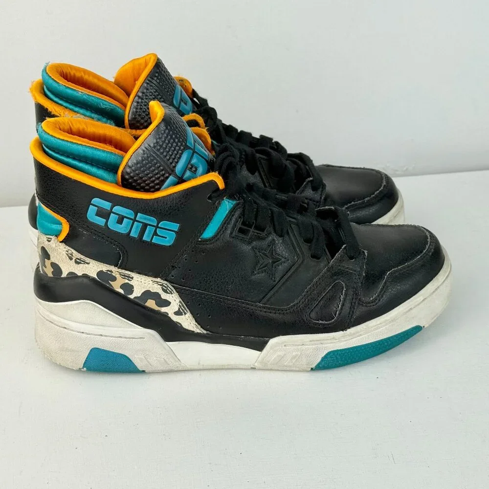 Boys size 4.5 - Converse Cons ERX 260 Just Don Mid Animal Sneakers - Black Teal